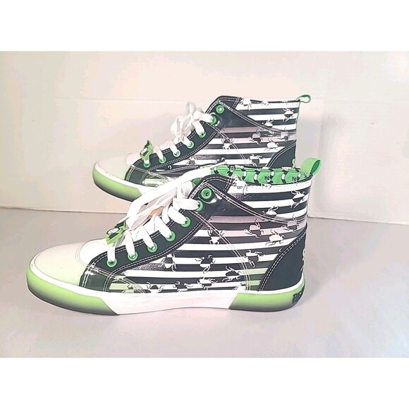 Ground Up Beetlejuice High Top Sneakers Women's Size 11 Green Lace Up Shoes - Picture 3 of 9